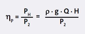 formula ประสิทธ์ภาพปั้ม pump efficency