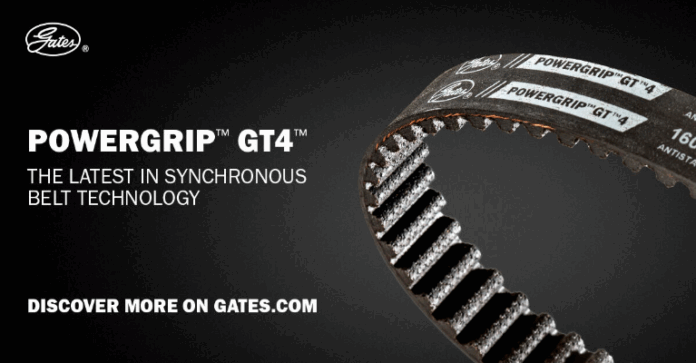The latest synchronous belt technology — Gates PowerGrip™ GT4™ — engineered for maximum performance in industrial applications.