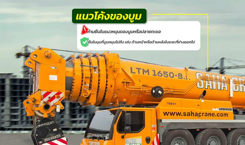 แนวโค้งของบูม (Boom Swing / Boom Tip) 