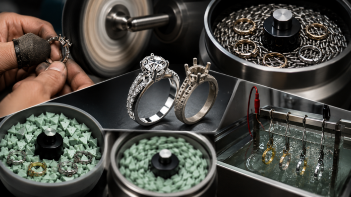 Jewerly polishing process wallpaper industry